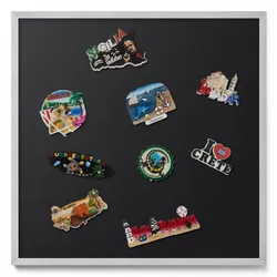 MAGNETTAFEL 50x50 cm Silberner Rahmen Farbe Schwarz