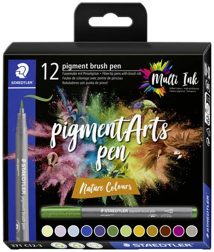 Staedtler pigment brush pen Nature Colour 371 C12-3 Fineliner farbig, Natur 12St.