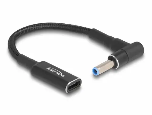 Delock USB-Ladekabel USB-C Buchse, DC Stecker 4,5mm 0.15m Schwarz 60031
