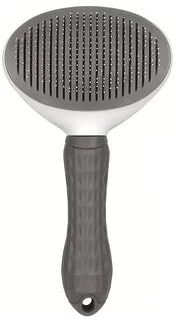 Inspired Living PawEase Stainless Steel Pet Grooming Brush For Cats & Dogs Gentle Cat Massage Comb & Shedding Tool gray