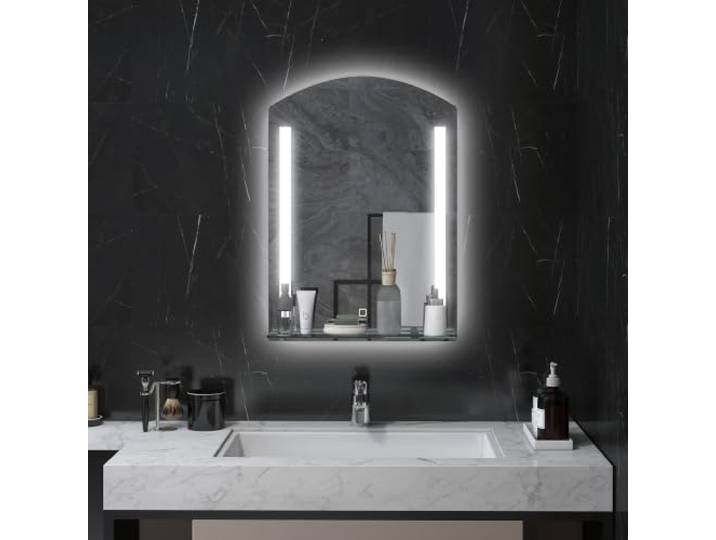 kleankin Badspiegel mit Beleuchtung 50 x 70 cm LED Touchschalter Silber