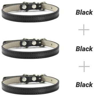 Uplift Essentials Soft PU Leather Cat And Puppy Collars Pack Of 3 black s