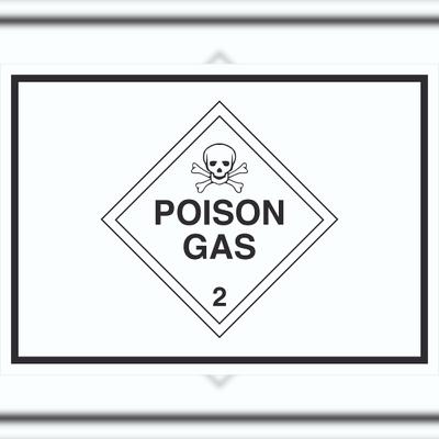 HB-Druck Schild Giftige Gase Symbol Poison Gas Totenkopf A3 (297x420mm)