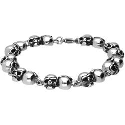 Chirurgenstahl Armband TOTENKÖPFE