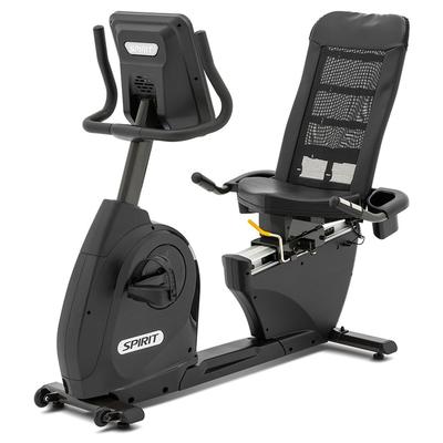 Liege-Ergometer SPIRIT FITNESS "Spirit Fitness Liegeergometer XBR25 Black", schwarz, HeimtrainerB:76cm H:127cm L:145cm, 20 Widerstandsstufen, Mesh-Sitz, Handpulssensoren, B:76cm H:127cm L:145cm