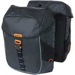 Doppelpacktasche Basil Miles Tarpaulin schwarz/orange, 34x16x43cm, 34ltr