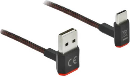 Delock USB-Kabel USB 2.0 USB-A Stecker, USB-C Stecker 0.20m Schwarz 85274