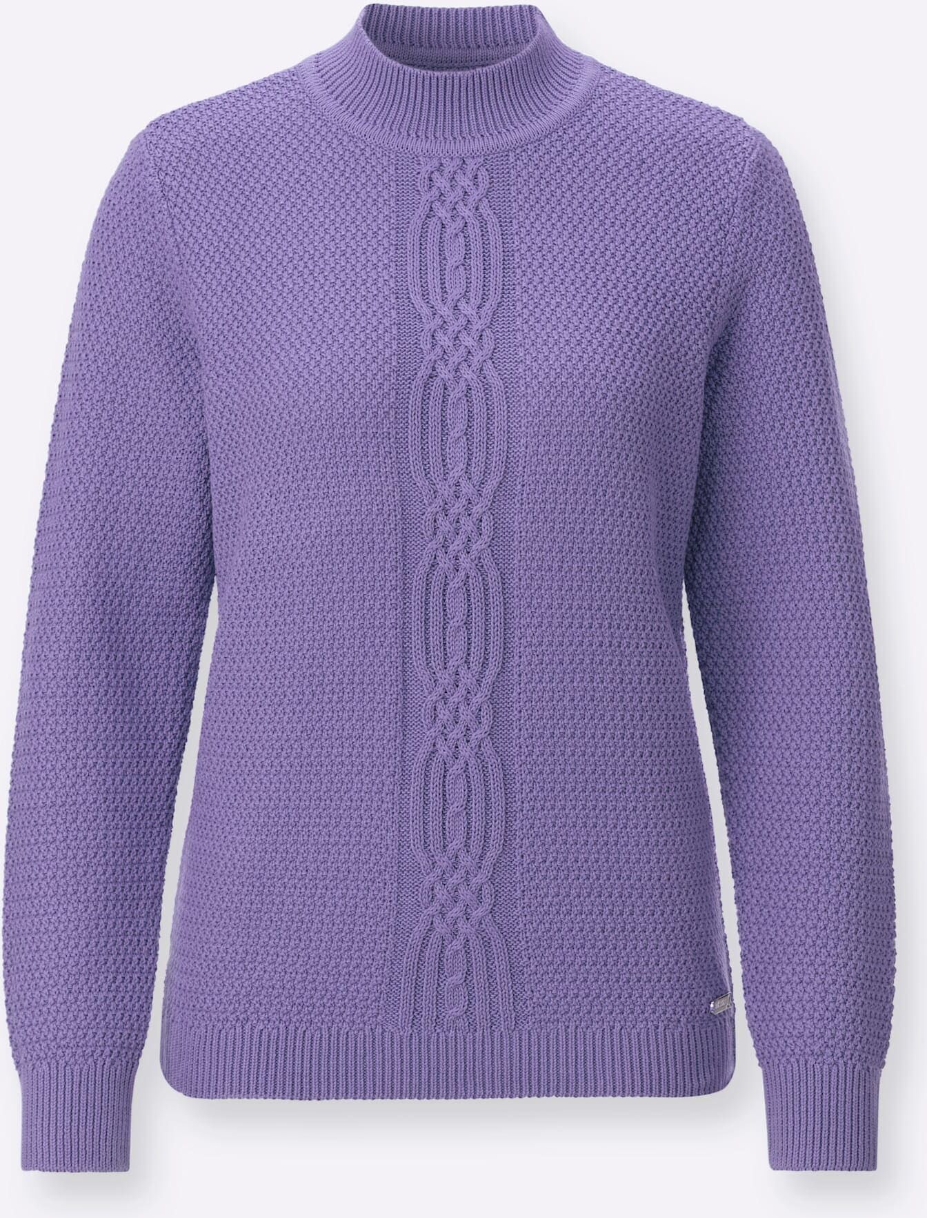 Rollkragenpullover CASUAL LOOKS "Rollkragen-Pullover", Damen, Gr. 54, lavendel, 50% Baumwolle, 50% Polyacryl, unifarben, Pullover Rollkragenpullover lavendel 54