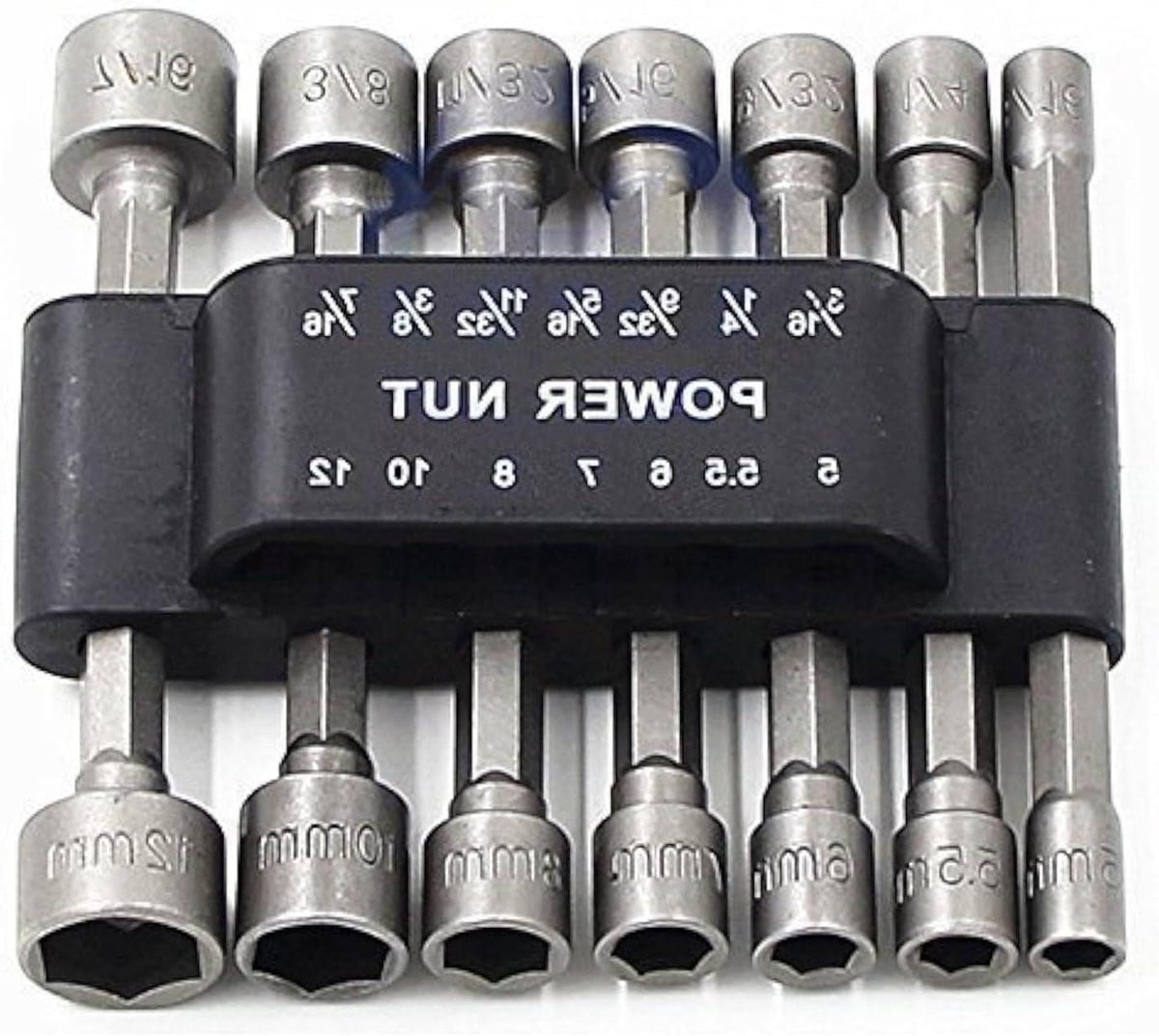 14-delige zilverkleurige Moer Driver Bits Dopsleutel Set met 1/4 inch schacht