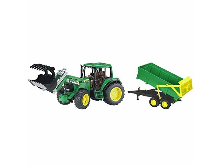 Bruder - Tractor met schep en trailer