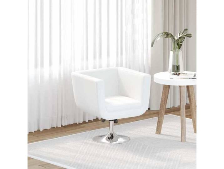 Siège 1 place - Blanc - ELORAN - Tabouret de bar - Blanc Similicuir - 44x46 cm (Lxl)“217294”