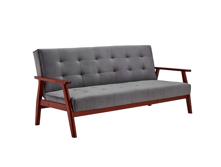 SalesFever Schlafsofa skandinavisch Samt Eukalyptus Massivholz