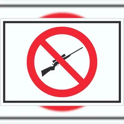 HB-Druck Waffen verboten Aufkleber Symbol A8 (52x74mm)