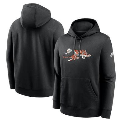 Kapuzenpullover NIKE "Nike Hoodie Cincinnati Bengals Nike Club Fleece", Damen, Gr. L, schwarz, 80% Baumwolle, 20% Polyester, Pullover Kapuzenpullover
