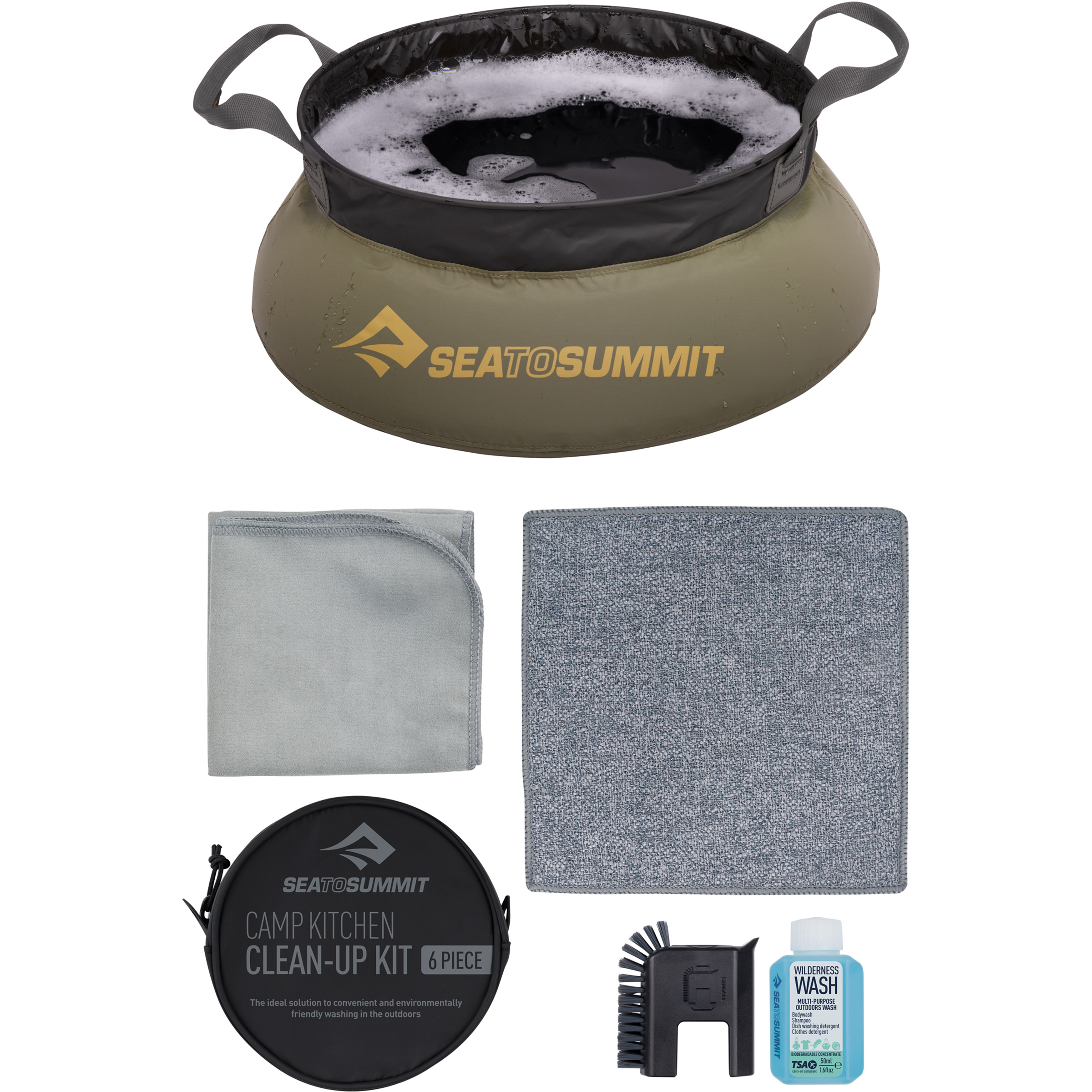 Sea to Summit Camp Kitchen Clean Up Kit Reise-Accessoires grau Camping