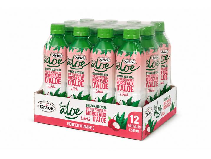 Grace boisson aloe vera letchi bouteille 12x50 cl