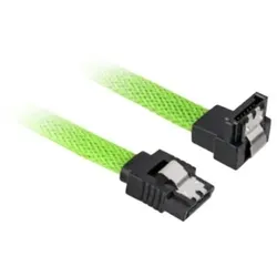 Sharkoon Kabel SATA III 90 sleeve 0,45m grün