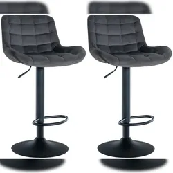 CLP 2er Set Barhocker Tover dunkelgrau/Samt