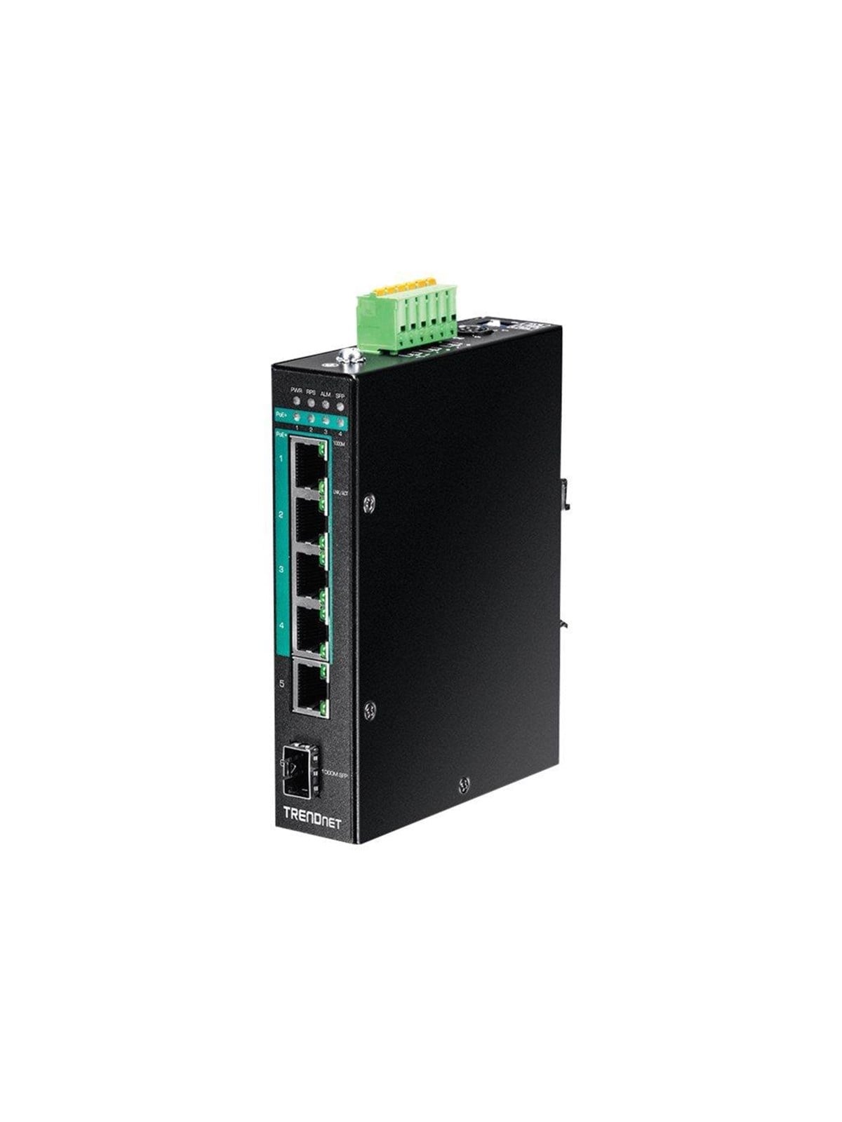TRENDnet TI-PG541 5-Port Hardened Industrial Gigabit PoE+ DIN-Rail Switch