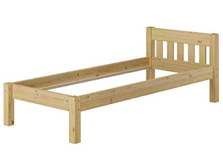 Erst-Holz®Einzelbett mit Sprossen Holzgestell Kiefer Massiv 90 x 200
