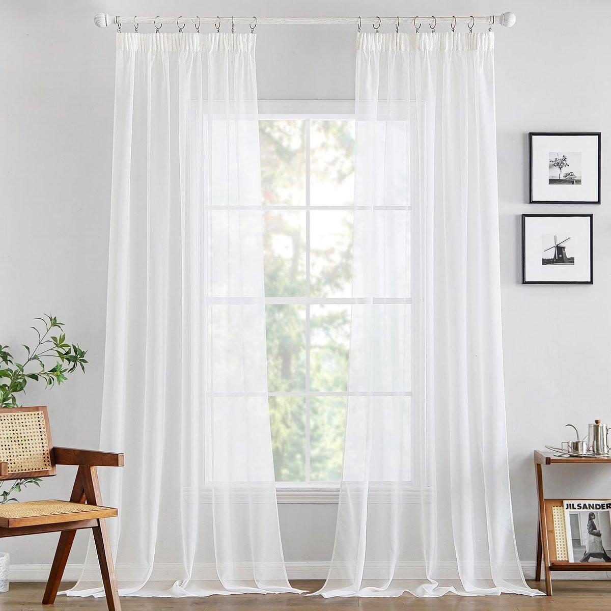SnelShoppen Translucente Gordijnen Set van 2 - Transparant Polyester Voile - 200 x 140 cm