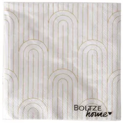 Serviette Bogan 20 Stück weiß/gold Variante 2