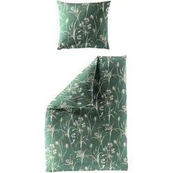 Bettwäsche Mako-Satin petrol ( 155x220cm, mit 1 Kissen) - 155x220cm, mit 1 Kissen