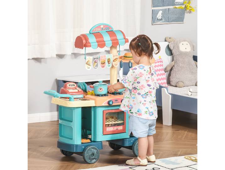 HOMCOM Cuisine Jouet Enfants 3-6 Ans avec 50 Accessoires