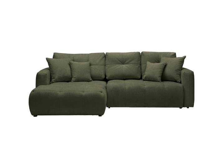 Ecksofa, Dunkelgrün, 276x172 cm, Textil, 3-Sitzer & Liegefunktion, Modern