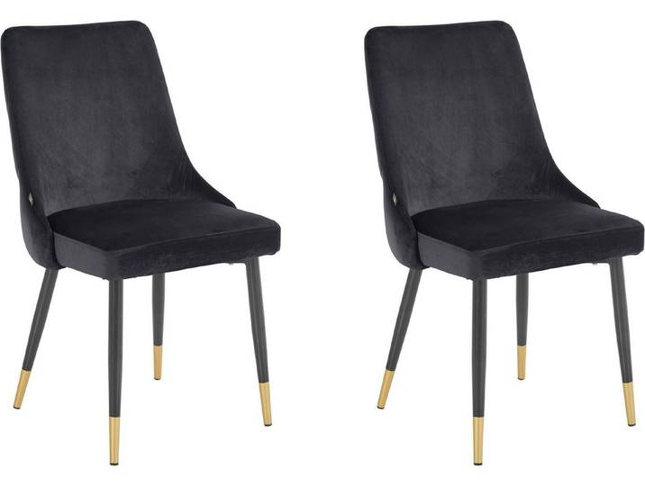 loft24 Esszimmerstuhl Inge - Essstuhl Küchenstuhl Polsterstuhl Loungestuhl (Set, 2 St), modernes Design, Samtbezug, Metallgestell