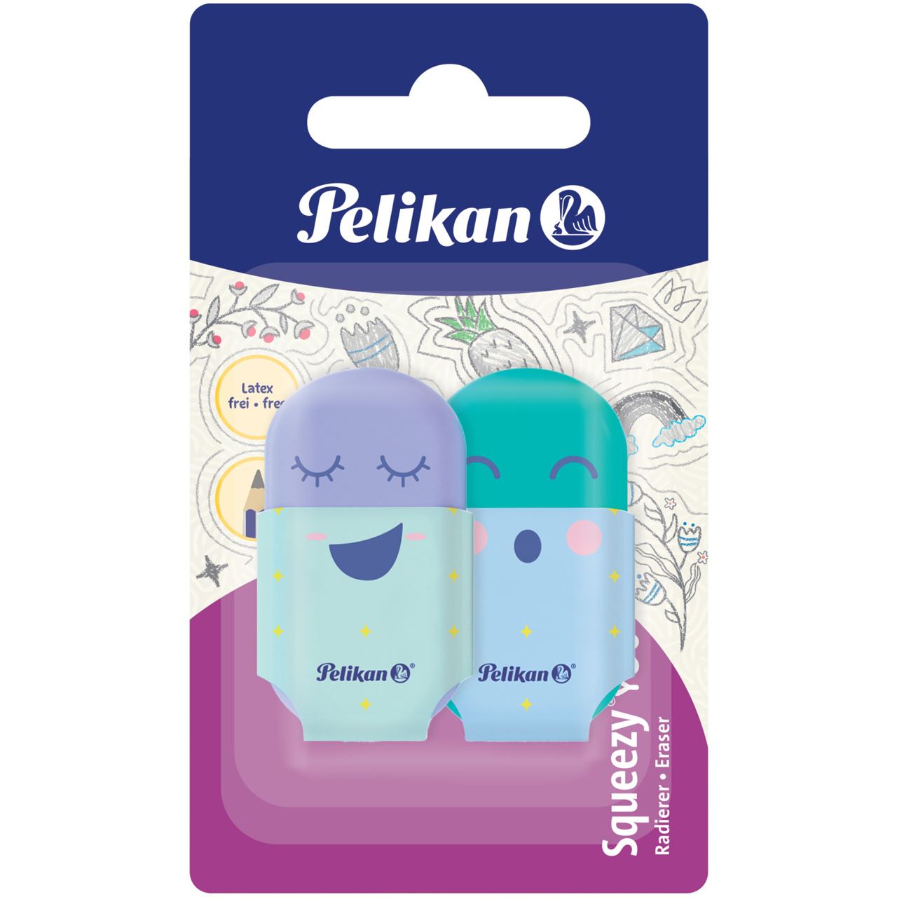 Pelikan Squeezy You Radierer 2 St. sortiert auf Blister