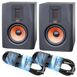 ESI Unik 05+ aktive Monitorboxen 1 Paar mit 2x Kabel (Aktiv, Paar, 1x 80 W), Monitor Lautsprecher, Schwarz