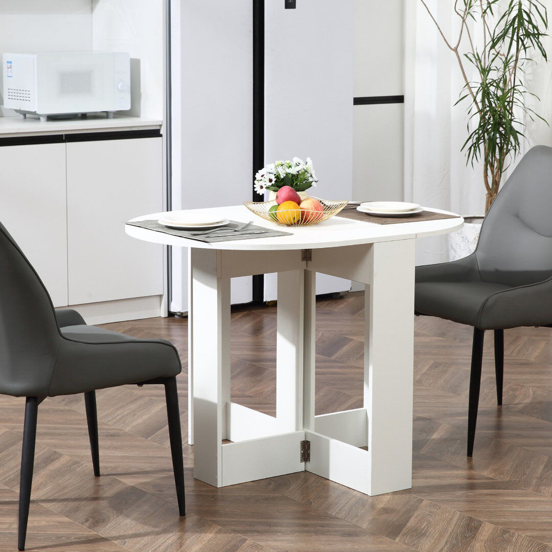 17 Stories 104 cm Oval Dining Table White