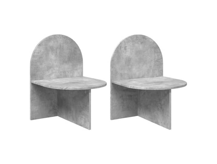 Nachttisch 2er Set, Beistelltisch Betongrau 48 x 49 x 65 cm Holzwerkstoff
