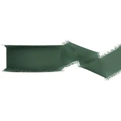 PartyDeco Chiffonband 4cm x 10m weich fließend - Stoffband zum Dekorieren Nähen Dekoband Hochzeitsdeko Tischdeko Schleifenband Geschenkband Dunkelgrün