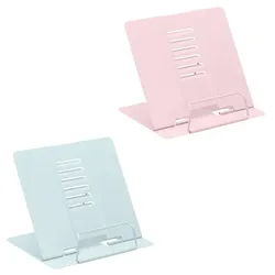 Relaxdays Buchständer 2er Set höhenverstellbar Hellblau,Rosa