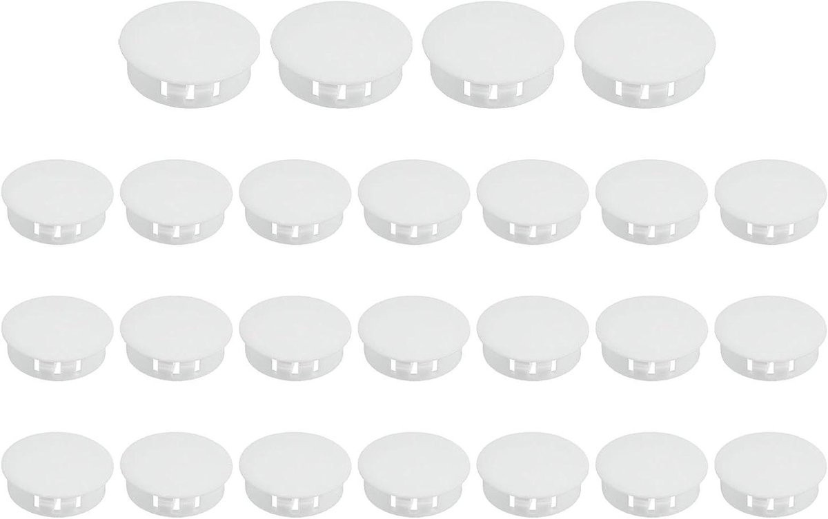 Wit Plastic Gatpluggen Schroefkapjes voor Meubelafwerking 35 mm