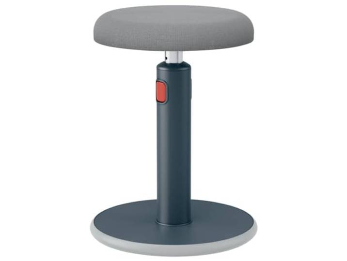 Leitz Tabouret Assis-Debout Ergo\, Pivotant\, Hauteur 49-79cm\, 110 Max\, Gris Tabouret assis-debout ergonomique pivotant à bascule\, hauteur 46-79cm\, gamme Ergo\, coloris gris\, améliore la posture.