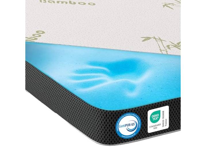 MKS.® Gel Topper 160x200 cm,H2 H3 Matratzentopper mit 7 cm Gel-Memory-Schaum, KomfortKissen Matratzenauflage mit 3D-Luftstrom, Viskoelastische Matratzenauflagen mit abnehmbarem Bambusbezug
