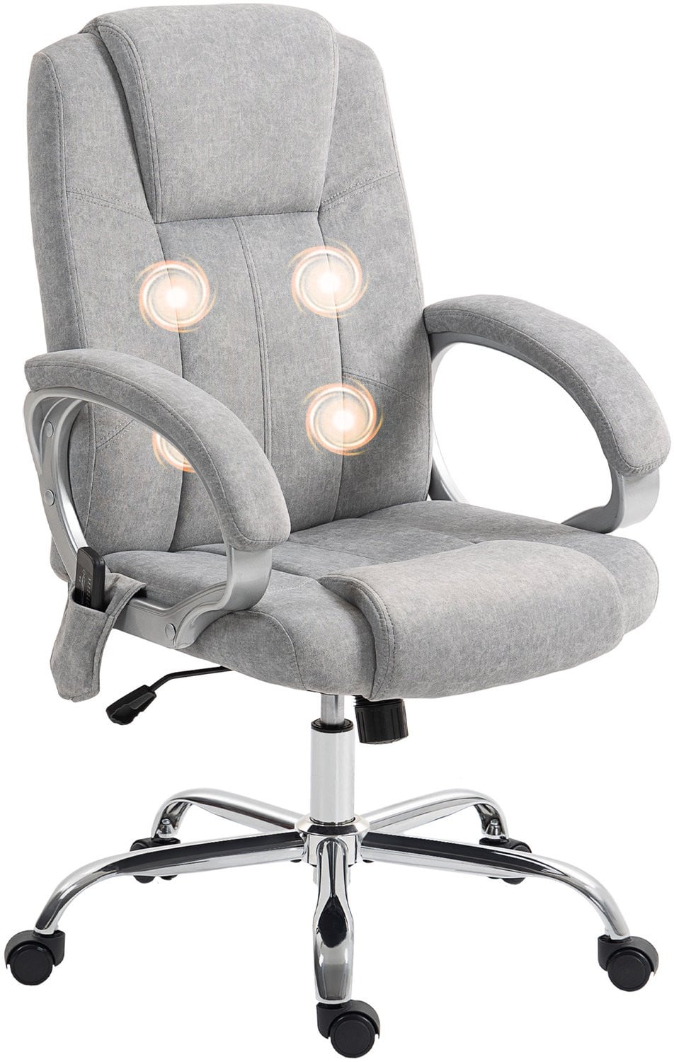Lunpog Ergonomische kantoorstoel met massage en verwarming, grijs
