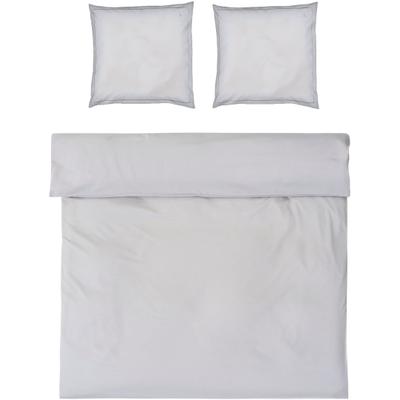 Bettwäsche MÖVE "Möve Luxury Bettwäsche Set", weiß (moonlight), B/L: 200cm x 200cm, Satin, B/L: 80cm x 80cm, 2 Stk., Satin, Obermaterial: 100% Baumwolle, Bettwäsche, Bettwäsche, mit elegantem Zierstick