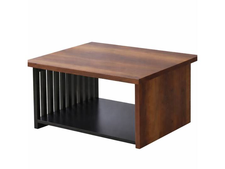 Xlmoebel Couchtisch Eleganter Couchtisch im modernen Design mit brauner Holzstruktur, Made in Europa