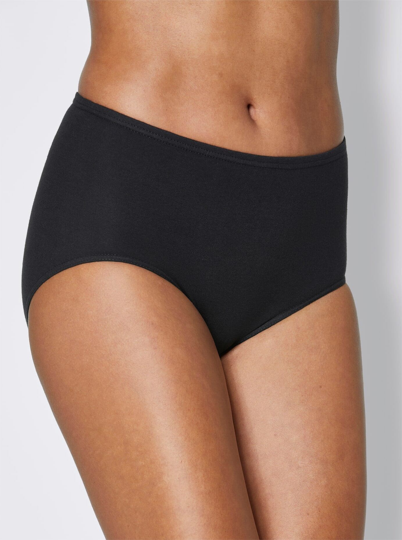 Taillenslip NINA VON C., Damen, Gr. 44, 2 Stk., schwarz, 100% Baumwolle, Unterhosen Taillenslip schwarz 44, 2 Stk.