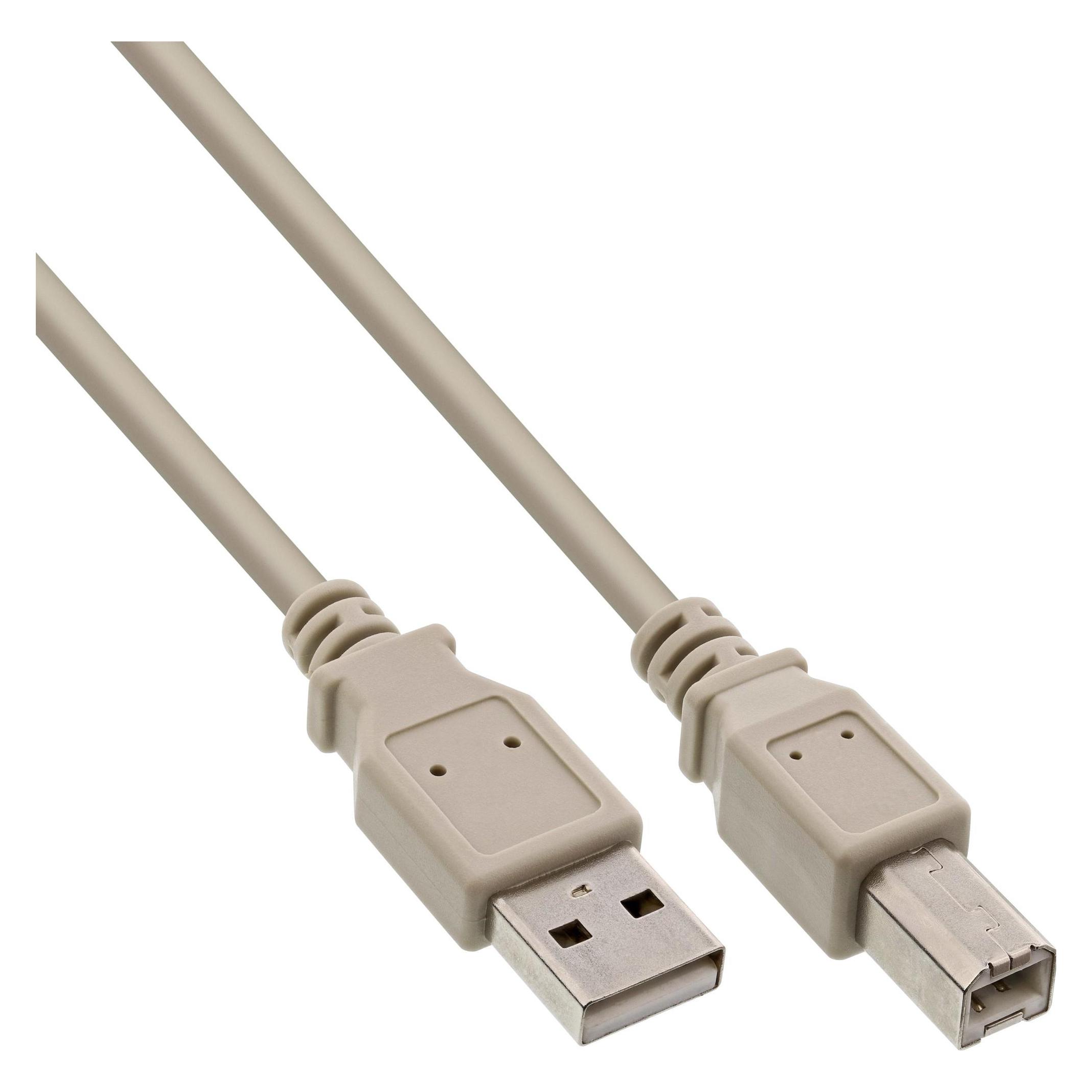 Aquatuning USB 2.0 Kabel, A an B, beige, 2,0m (2 m, USB 2.0) (34518H)