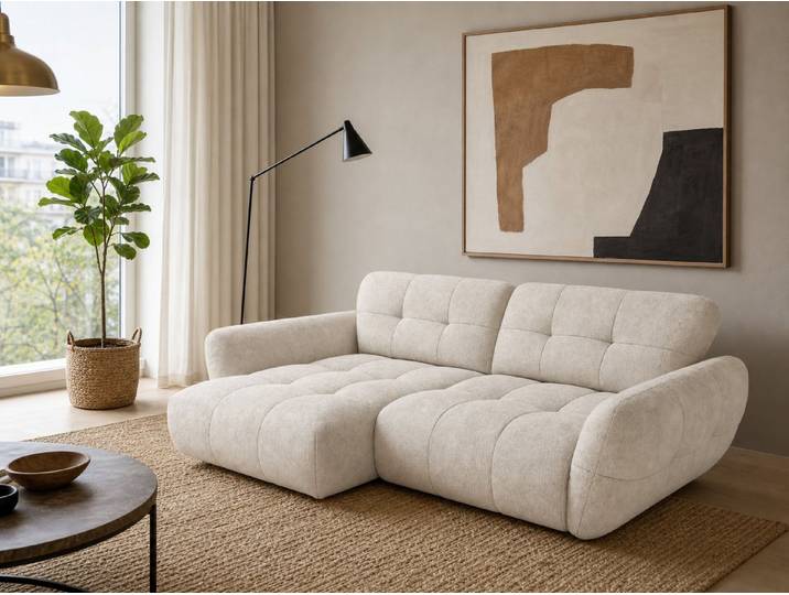 foamnova Ecksofa Vannes, mit Recamiere, B 272 cm, sehr komfortabel, Recamiere links oder rechts, auch als Dauerschläfer nutzbar