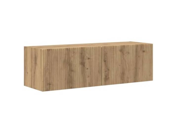 Artisan 02_0054933 TV-Wandschrank, modern, praktisch, mit Regalen und Drehtüren, 98 x 31 x 29 cm, Eichenholz