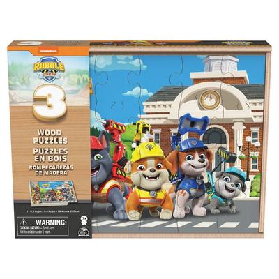 Rubble & Crew Holzpuzzle-Sammlung, 3er Set mit stabiler Holzbox