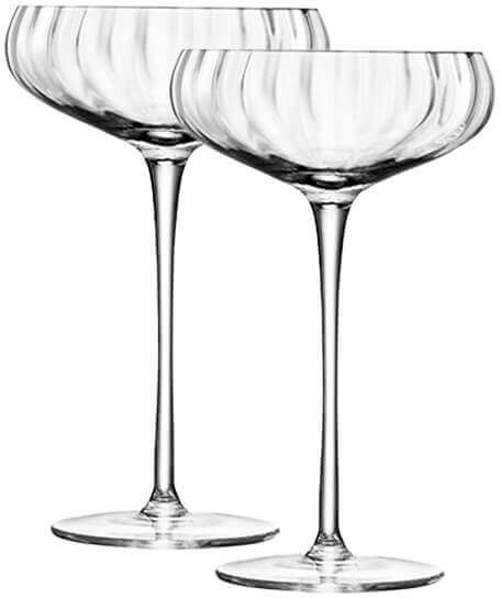 LSA Aurelia Set of 2 300ml Clear Optic Champagne Saucers