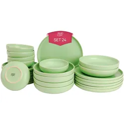 James Cooke Geschirrset Bliss Stoare 6-Personen 24-teilig in Grün