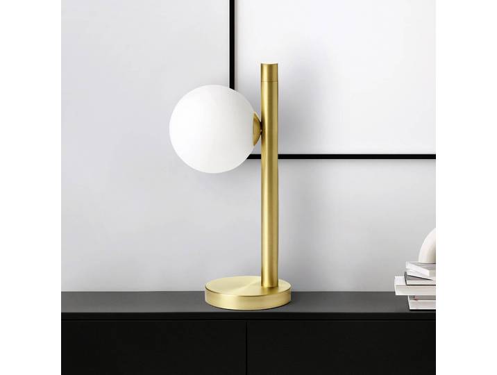 miloox by Sforzin Fensterbank Tischlampe Pomi, dimmbar, messing / gold, für Wohn- / Esszimmer, Metall, Design, Tischlampe